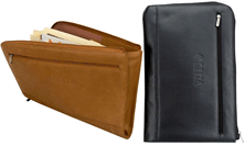 black and tan leather legal size document folios