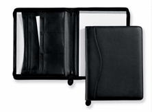 black vinyl zippered padholder